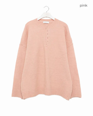 Henley neck oversized knit