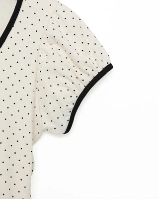 Dot tie half-sleeve T-shirt
