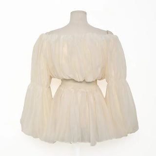 Chiffon off-shoulder blouse