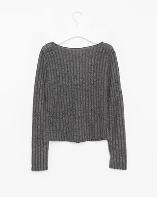 Slim Rib Shirring Cardigan