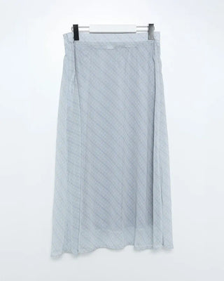 Checked sheer long skirt