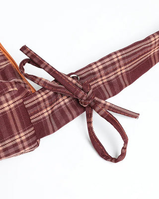 Checked Ribbon Shoulder Bag