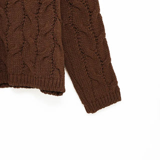 Shoulder slit ribbon cable knit