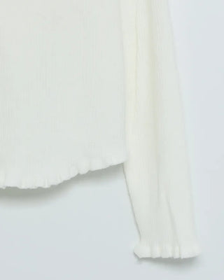 Knit frill camisole & cardigan set