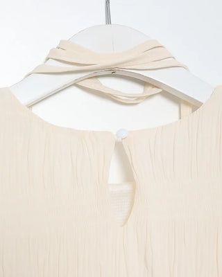 Round Shirring Long Dress