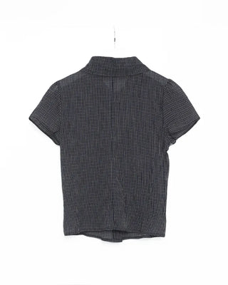 Checked Shirring Short-Sleeve Shirt