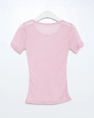See-through short-sleeve T-shirt