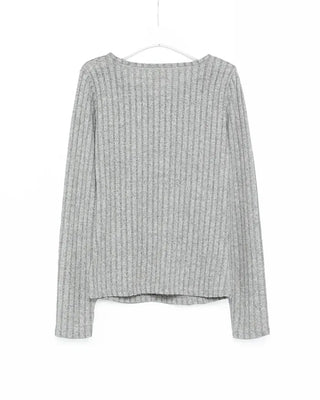 Lace-layered slim-fit knit