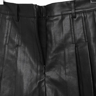 Faux leather pleated mini skirt
