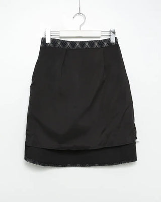 Checkered midi skirt