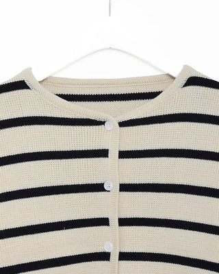 Striped button cardigan