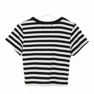 Striped cropped T-shirt
