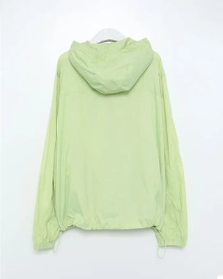 Drawstring coat hooded windbreaker
