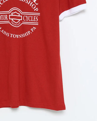 Ringer lettering half T-shirt