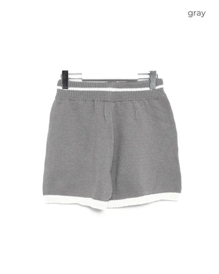 Two-tone cardigan and shorts set