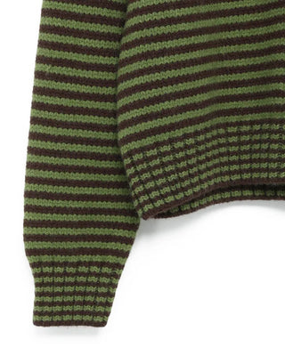 Striped knit zip-up