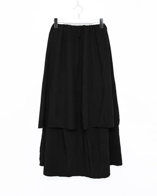 Elastic waist flared maxi skirt