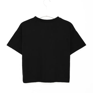 Ribbon short-sleeved cropped T-shirt
