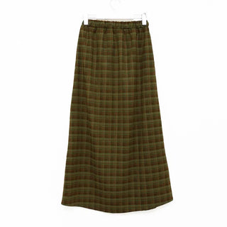 Classic check long skirt