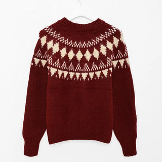 Round neck jacquard knit