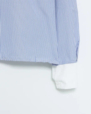 Striped two-tone cropped shirt