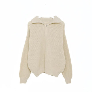 Half-zip knit top