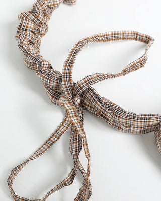 Checked gathered shoulder bag