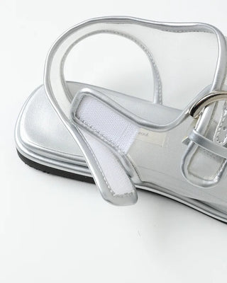 Double buckle mesh sandals