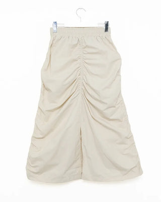 Banded Shirring Midi Skirt