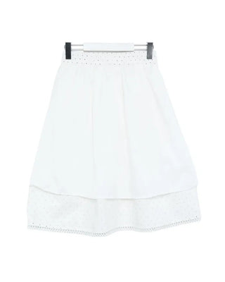 Vintage polka dot shirred midi skirt