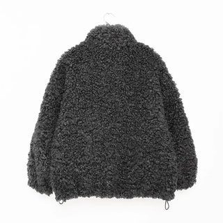 High-neck boa zip-up jacket