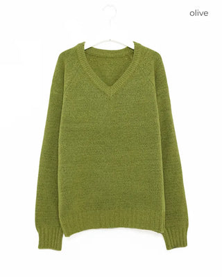 (Unisex) V-neck basic knit