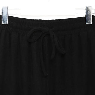 Velour wide-leg elastic waist pants