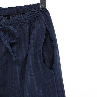 Striped wide-leg elastic waist pants