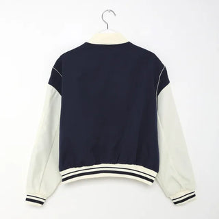 Two-tone varsity jacket