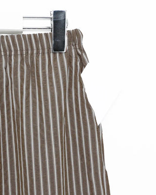 Color striped elastic waist pants