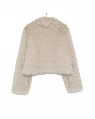 Crop fur jacket