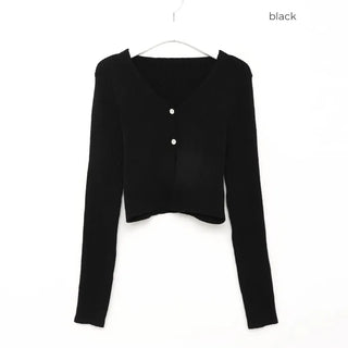 Ribbed cropped cardigan