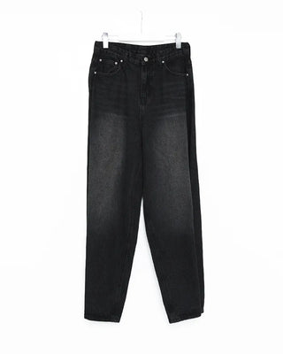 Washed balloon denim pants
