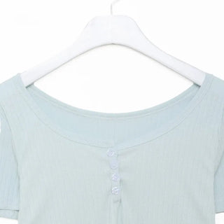 Button-neck T-shirt