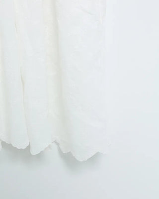 Long dress with neck lace detail and ruffles