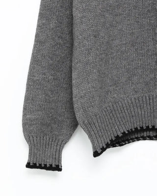 Two-tone knit half-zip hoodie