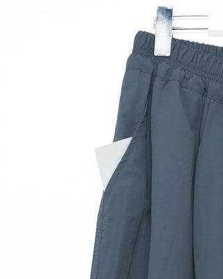 (Unisex) Black Button Elastic Waist Parachute Pants