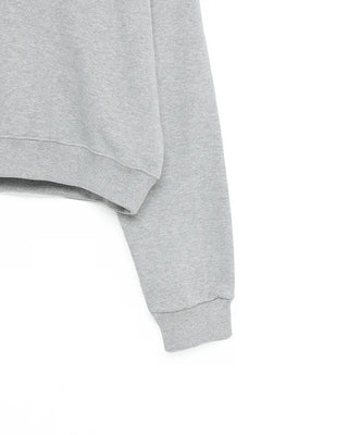 Semi-cropped V-neck sweatshirt