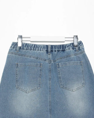 Long denim skirt