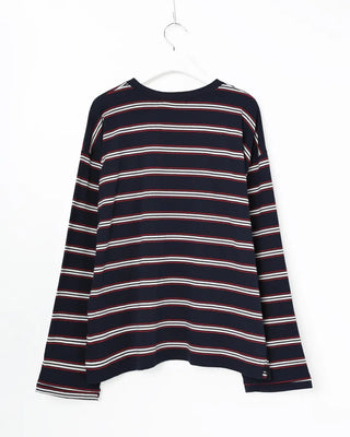 Striped long-sleeved cut and sew
