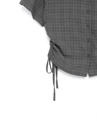Shirring String Check Short-Sleeve Shirt