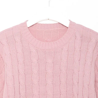 Cable Cropped Short-Sleeve Knit
