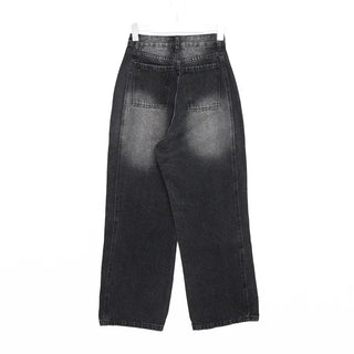 Washed denim pants