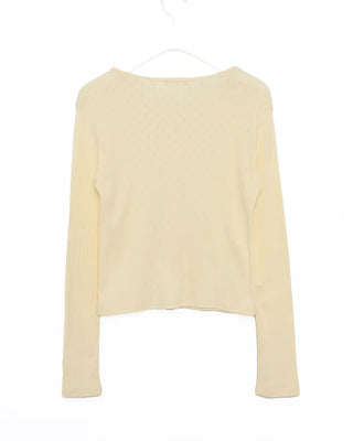 Ribbed perforated slim cardigan